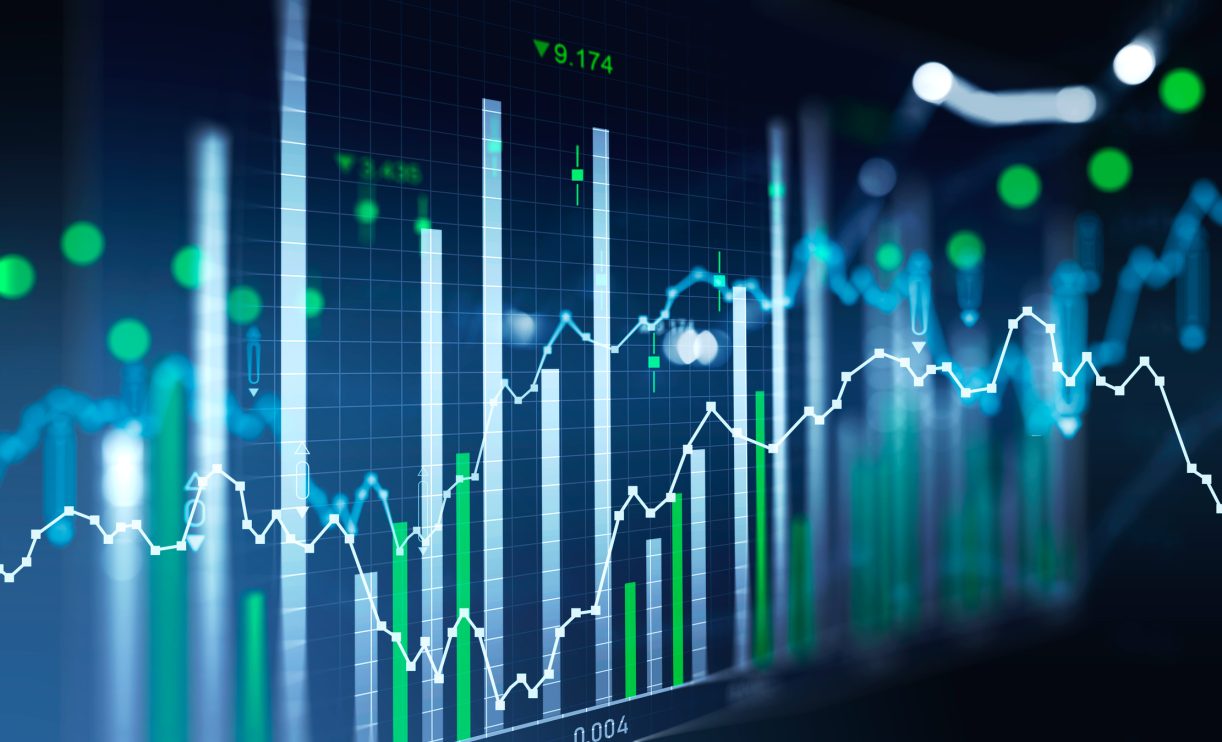 financial-chart-and-rising-graph-with-bar-diagrams