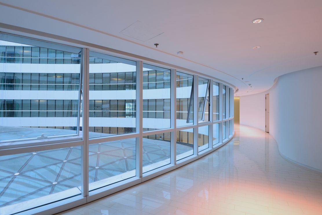 Modern architecture corridor representing a company office building