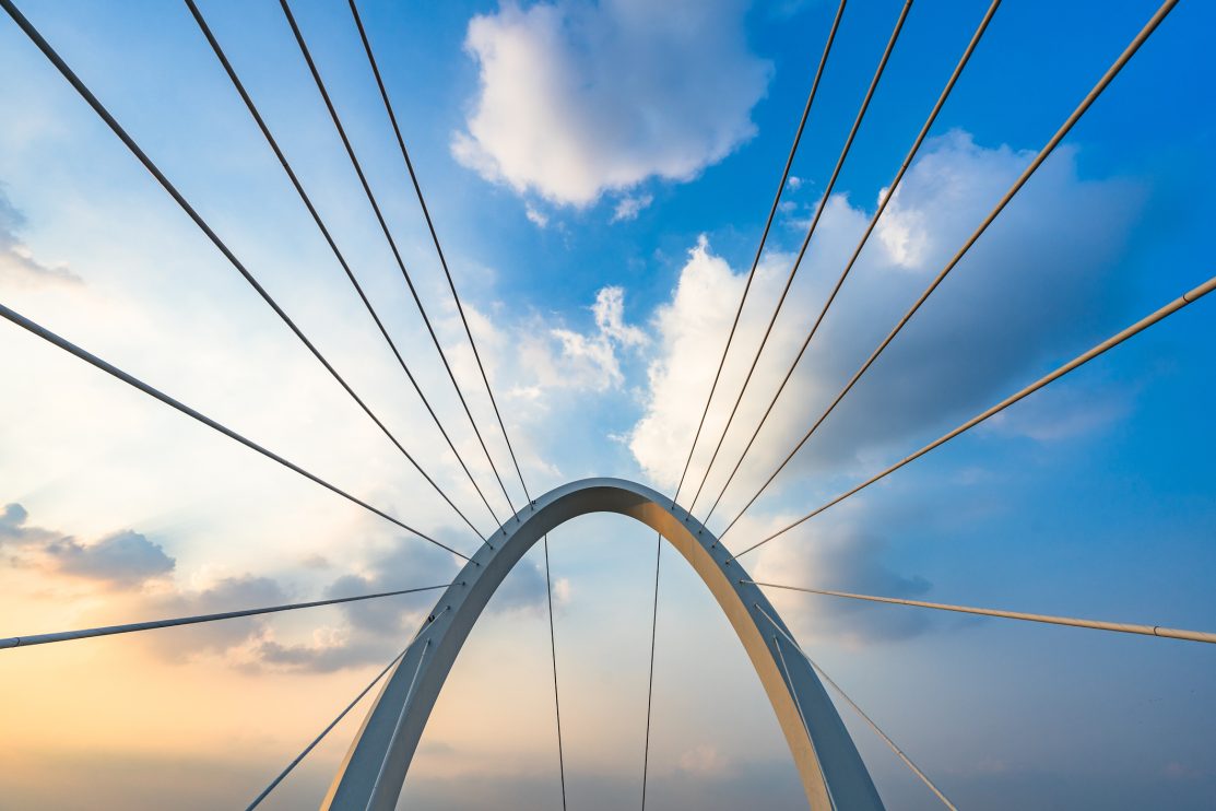 Abstract architectural features, symmetry bridge close-up