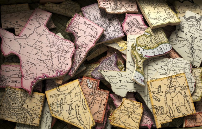 United States jigsaw puzzle pieces