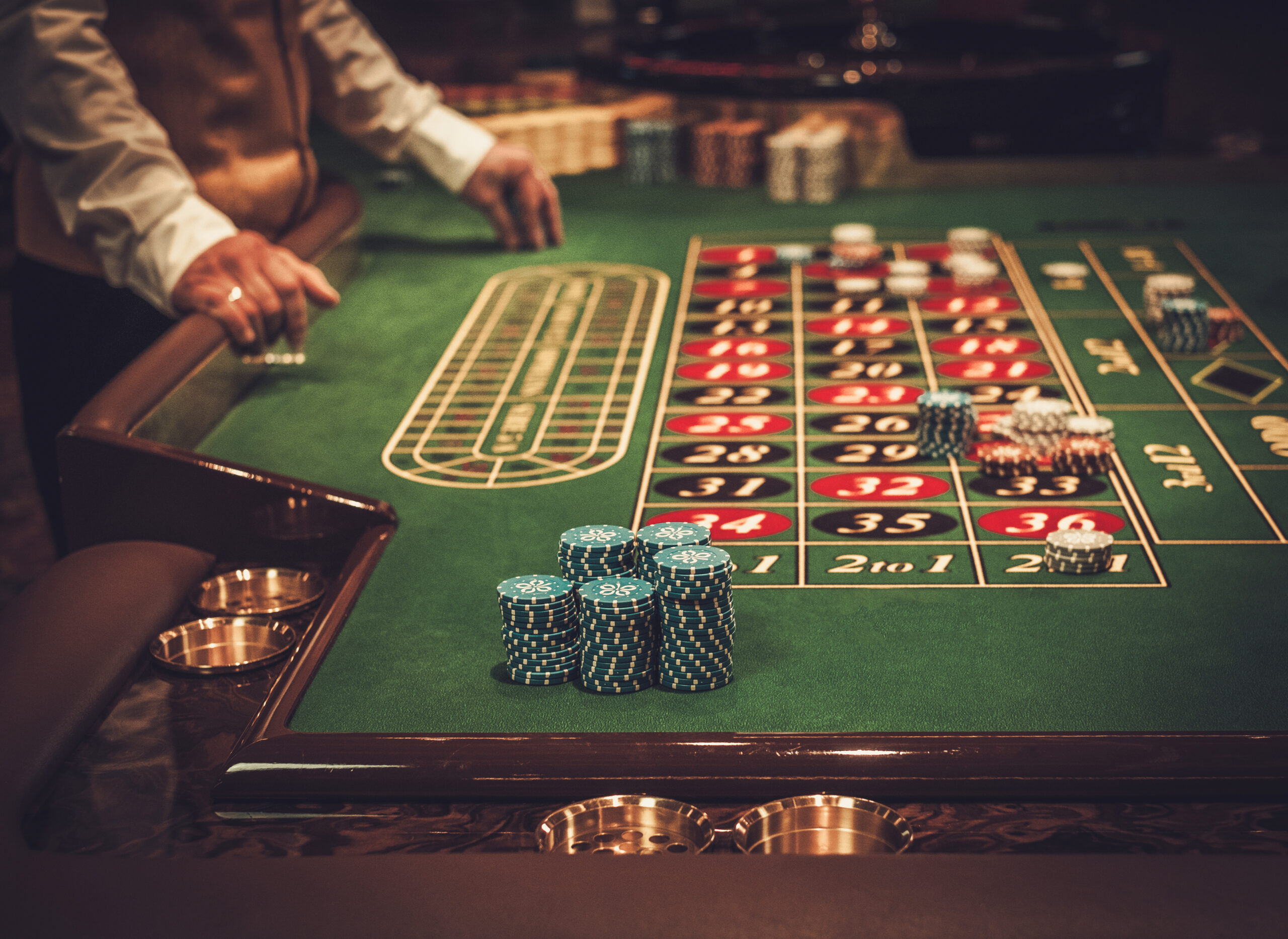 Roulette table in luxury casino