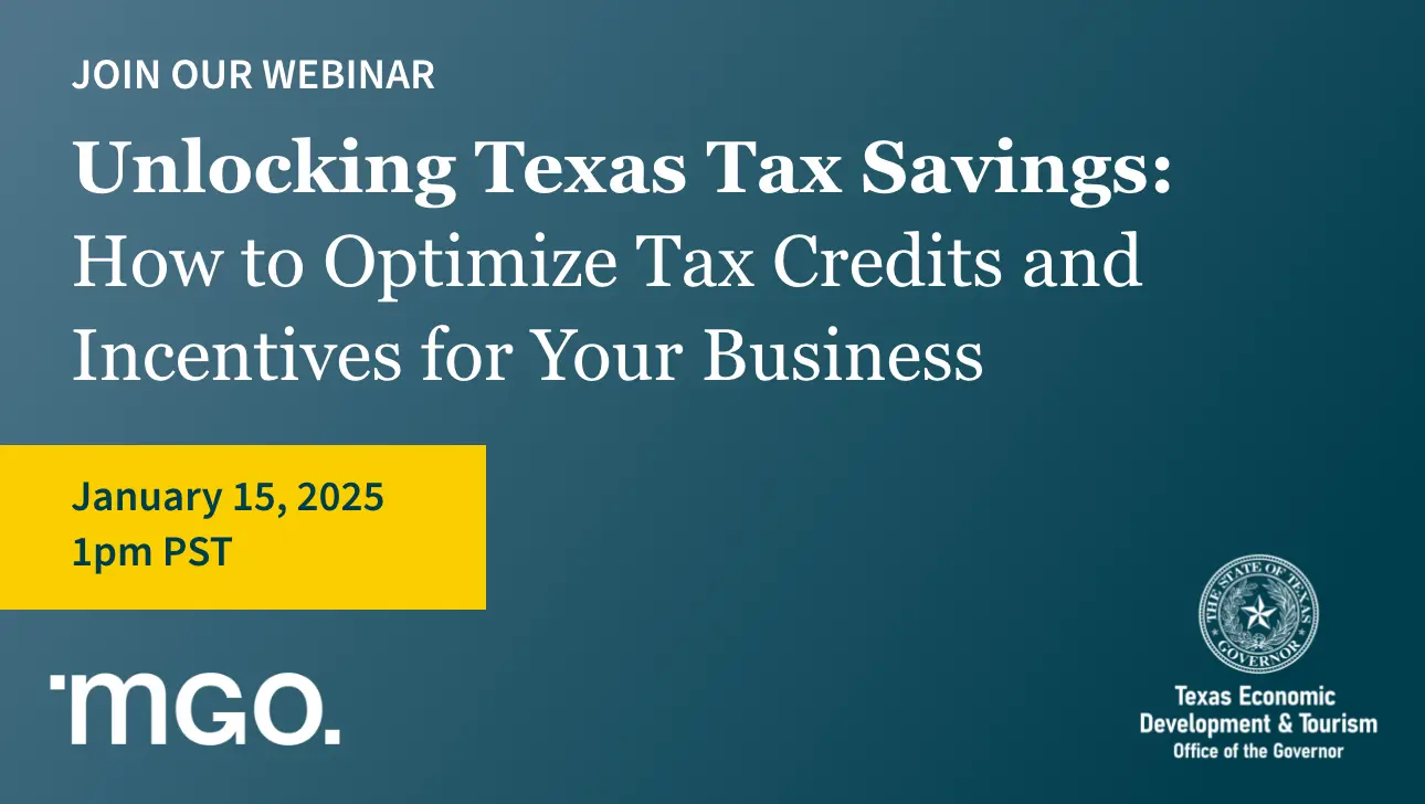 Taxas Tax Savings Webinar